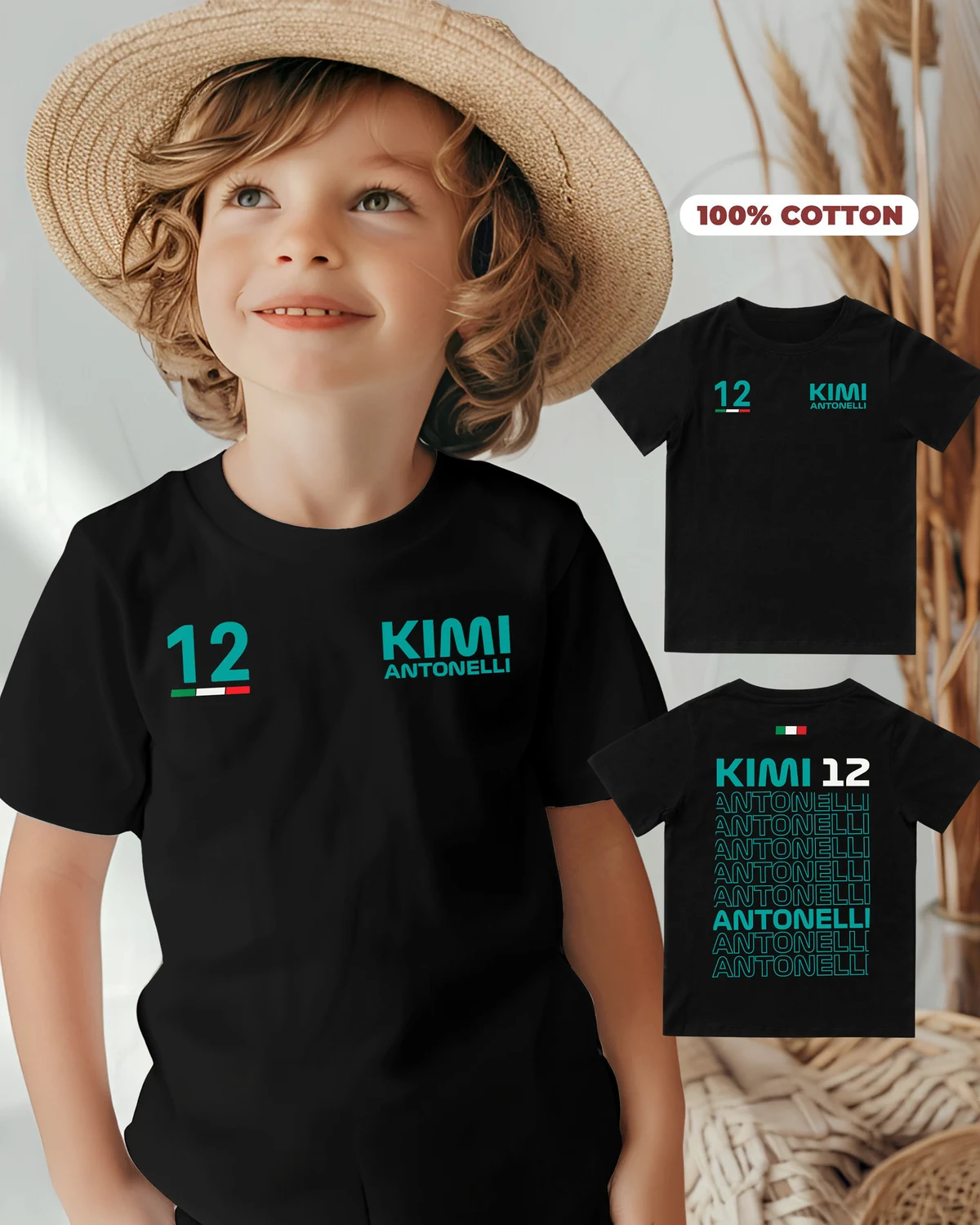 Kimi Antonelli 12 T-Shirt for Kids and Adults, F1 Fan Shirt