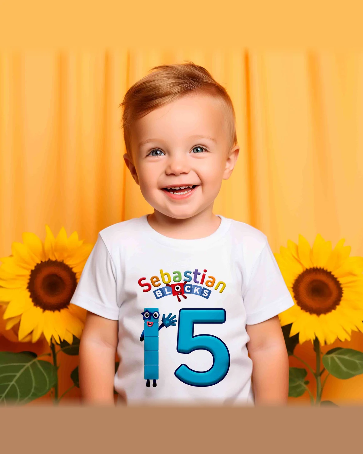 Numberblocks Fifteen Birthday T-Shirt with Custom Name and Age