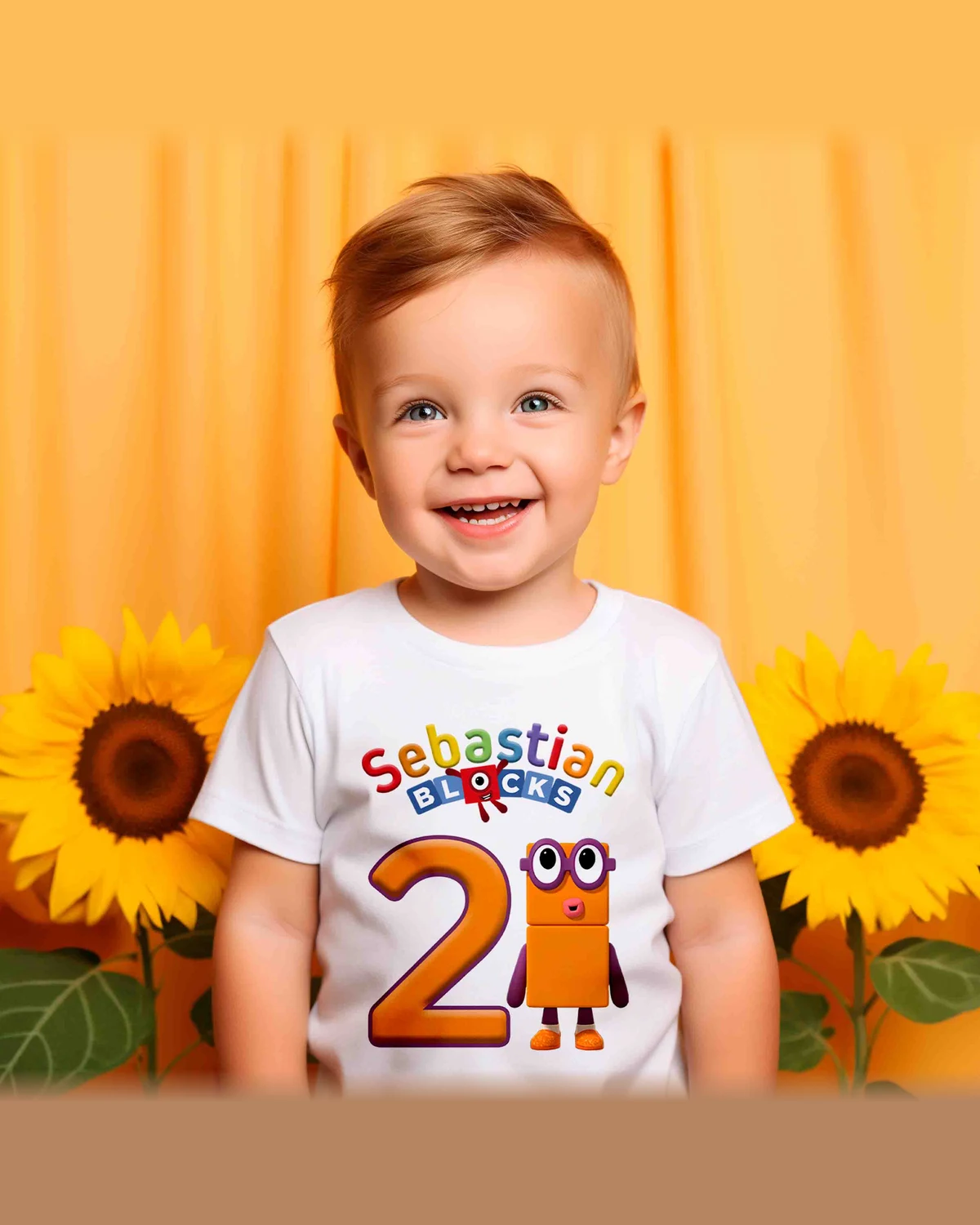 Numberblocks Two Birthday T-Shirt with Custom Name and Age