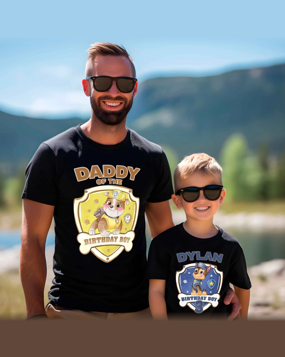 Paw Patrol Family Birthday T-Shirts with Custom Name, Matching Shirts