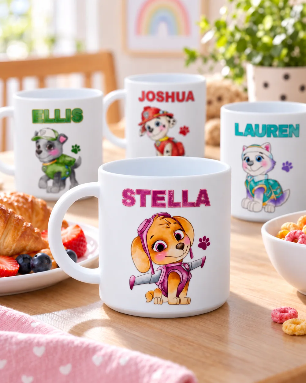 Personalized Paw Patrol Kids Mug with Name – Skye, Marshall, Rocky & Everest