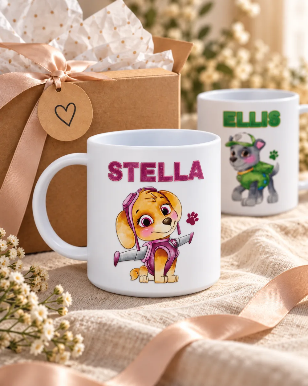 Personalized Paw Patrol Kids Mug with Name – Skye, Marshall, Rocky & Everest