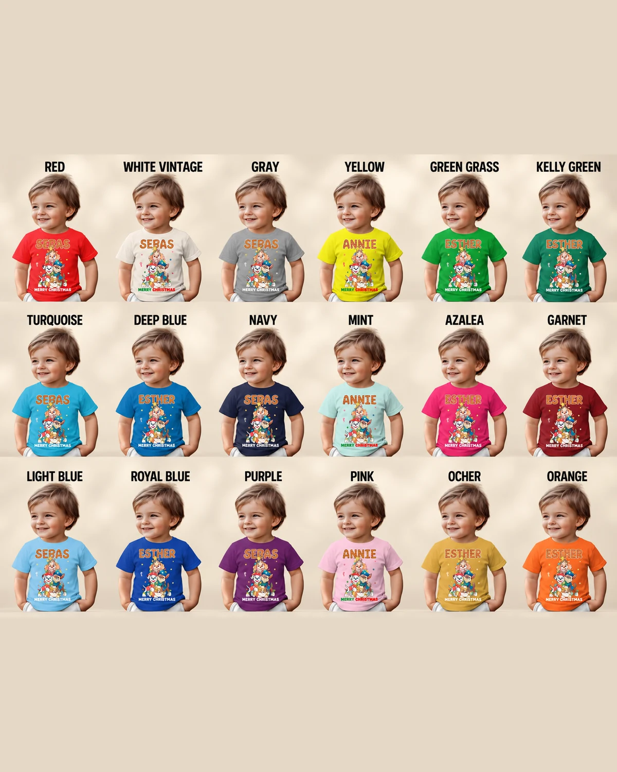 Personalized Paw Patrol Christmas Tree T-Shirt with Name