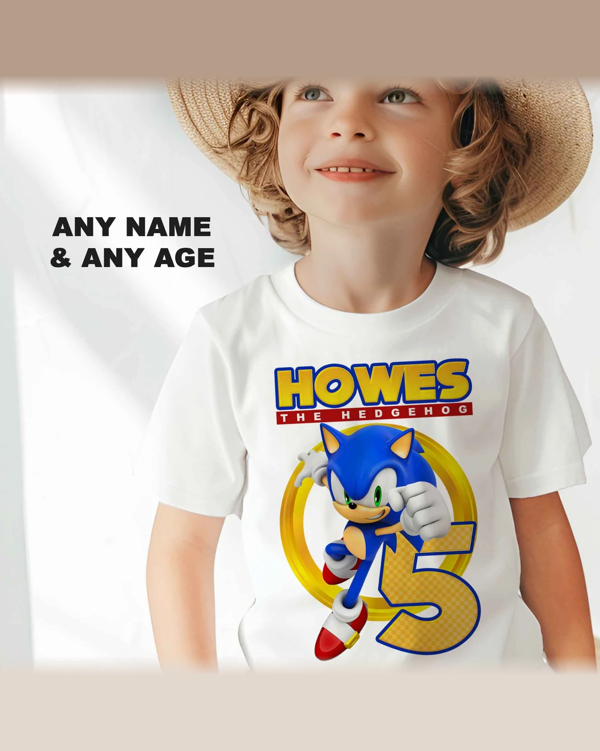 Sonic the Hedgehog Birthday T-Shirt with Custom Name, Matching Family Shirts